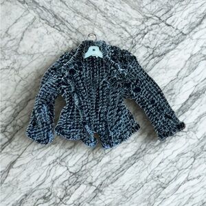 Heartloom Fuzzy Soft Faux Fur Black and Gray Jacket